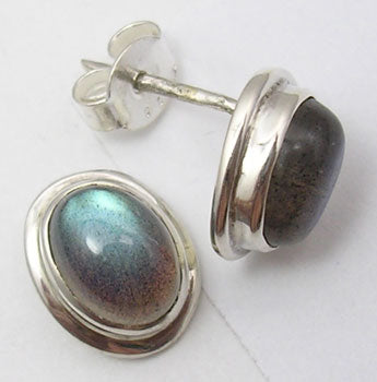 Labradorite Sterling Silver Stud Earrings