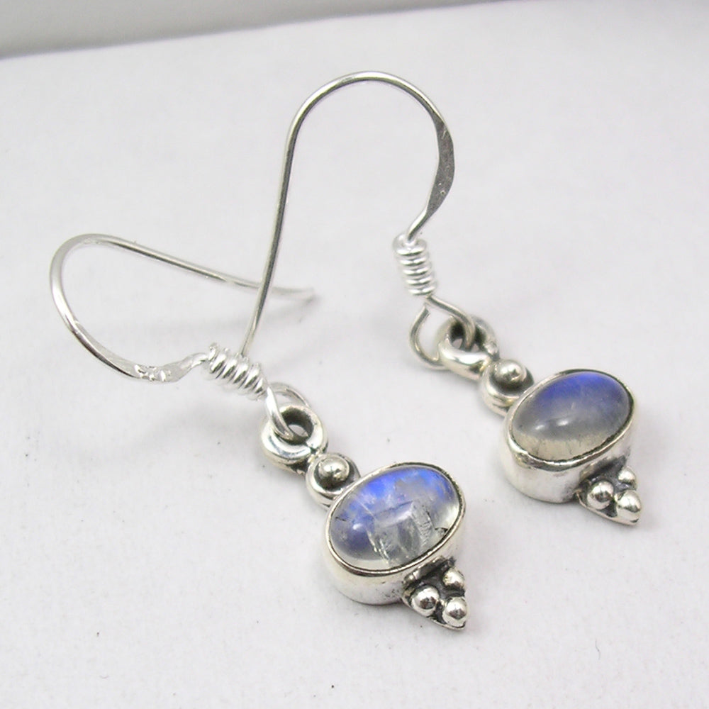 Rainbow Moonstone Sterling Silver Earrings