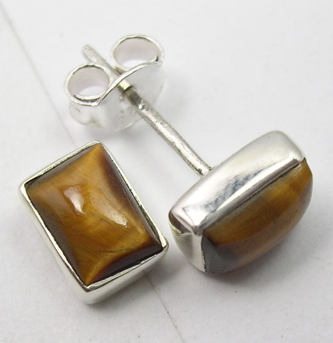Tiger Eye Sterling Silver Studs