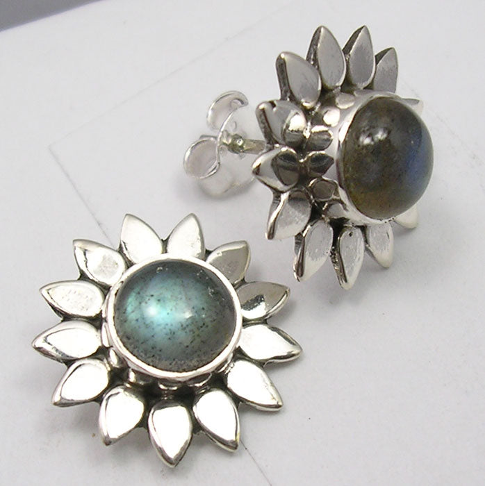Labradorite Sterling Silver Stud Earrings