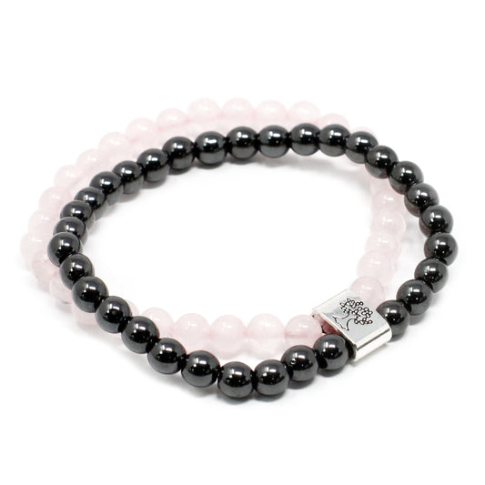 Magnetic Rose Quartz Gemstone Bracelet