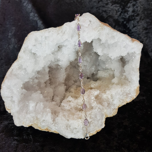 Amethyst Sterling Silver Bracelet