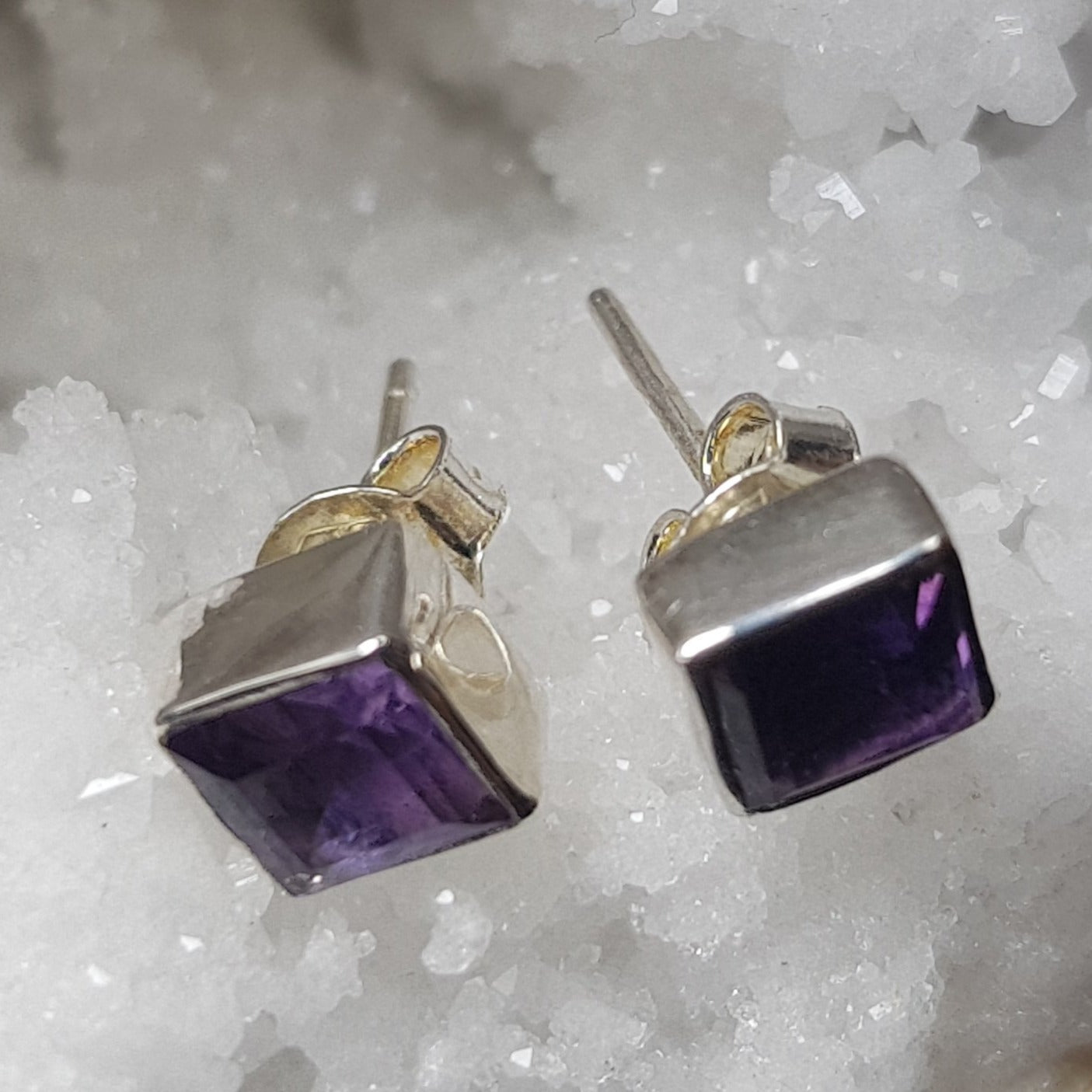 Amethyst Sterling Silver Stud Earrings