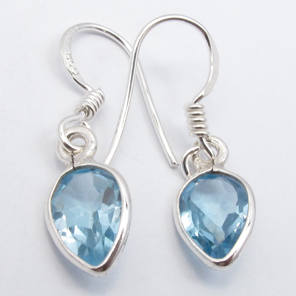Sterling Silver Blue Topaz Earrings