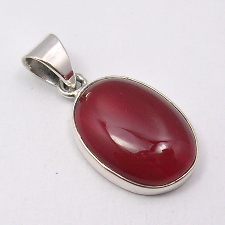 Carnelian Sterling Silver Oval Pendant
