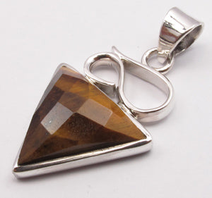 Tiger Eye Sterling Silver Embellished Pendant