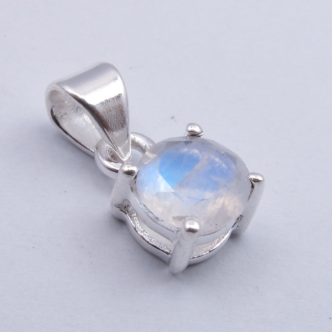 Rainbow Moonstone Sterling Silver Pendant