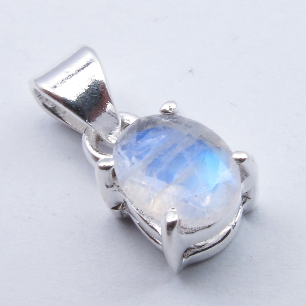 Rainbow Moonstone Sterling Silver Pendant