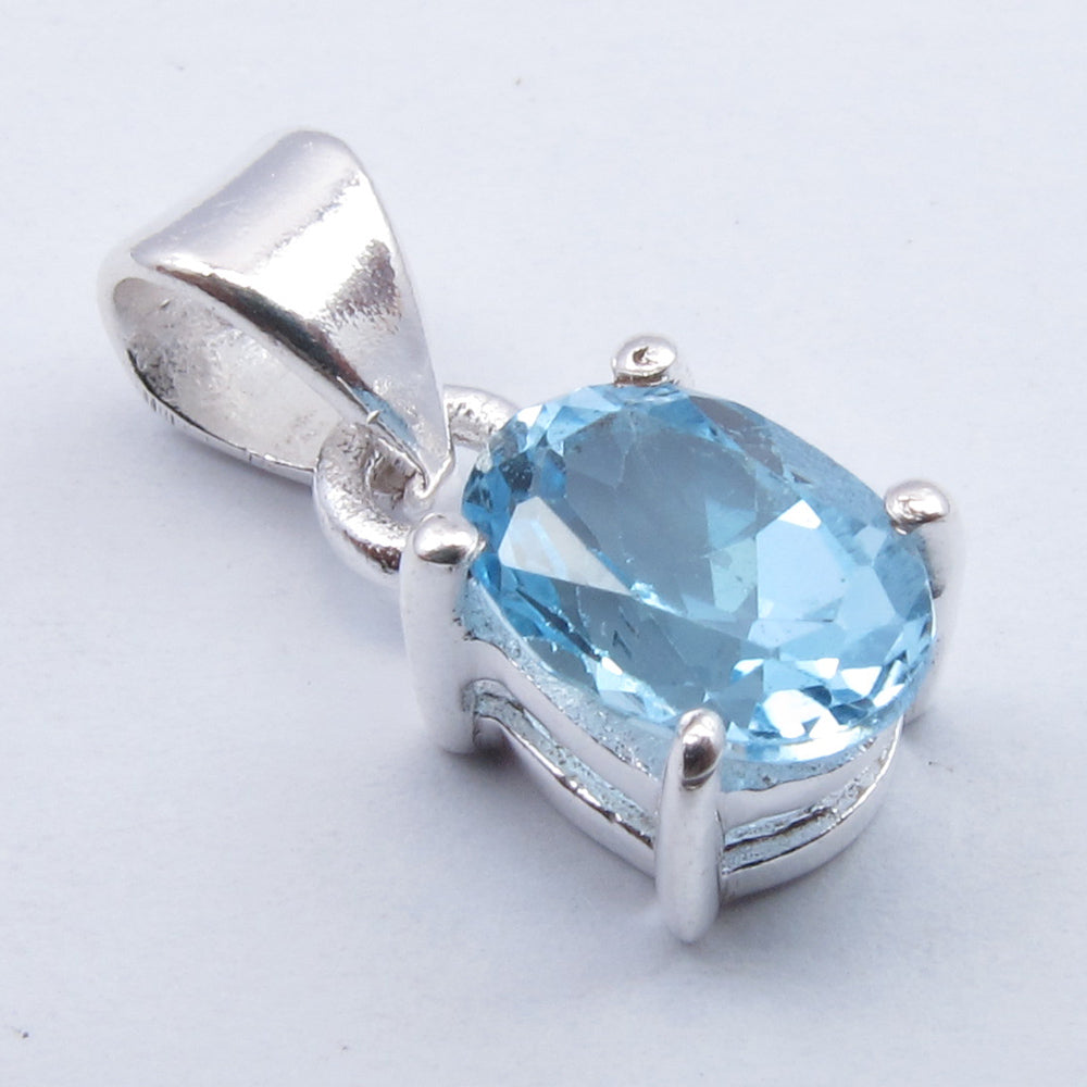 Sterling Silver Blue Topaz Pendant