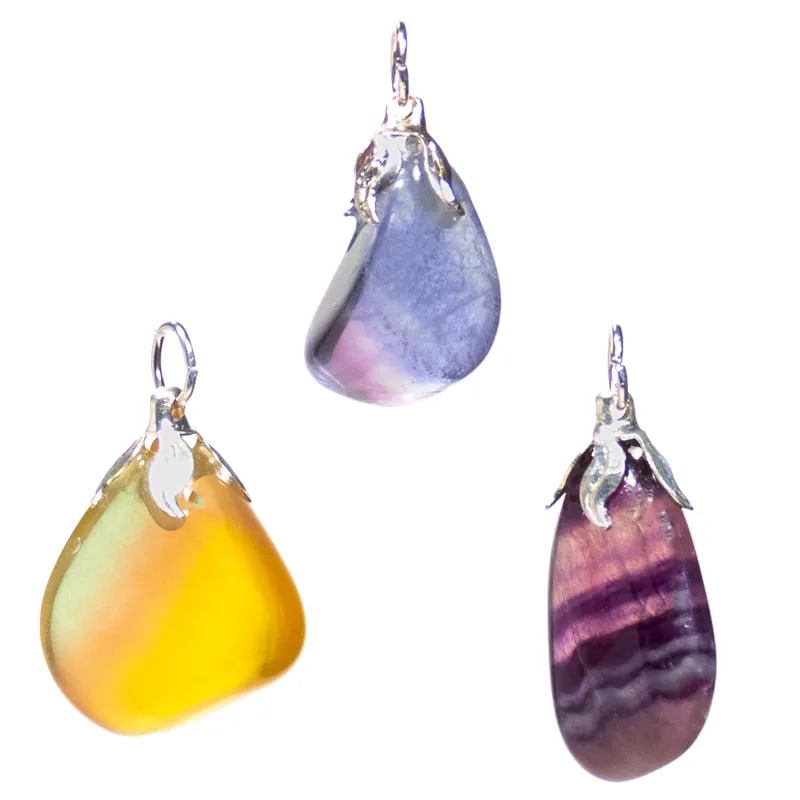 Rainbow Fluorite Gemstone Pendant