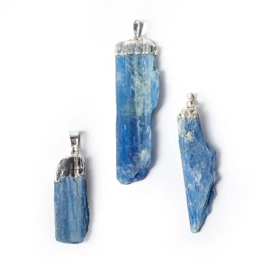 Blue Kyanite Rough Gemstone Pendant