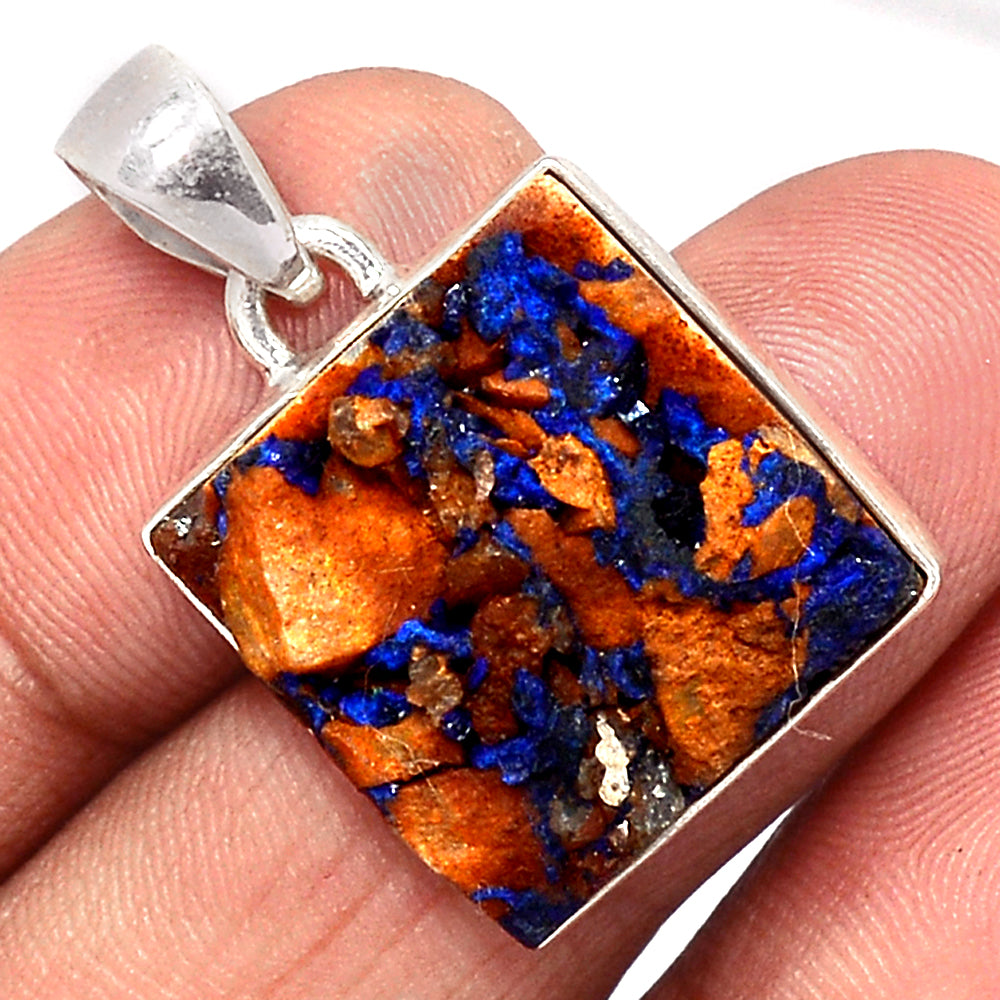 Sterling Silver Azurite Druzy Pendant