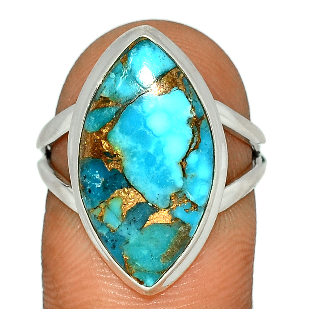 Sterling Silver Blue Copper Turquoise Ring