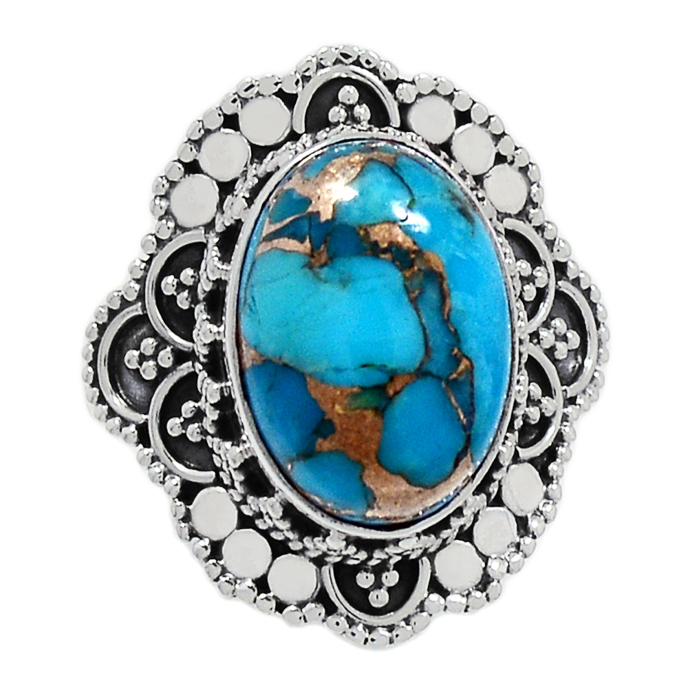 Sterling Silver Blue Copper Turquoise Ring
