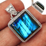 Sterling Silver Blue Fire Labradorite Pendant