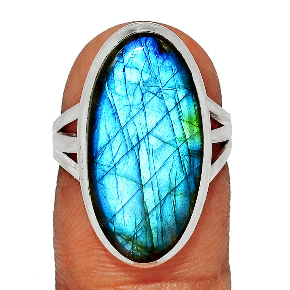 Sterling Silver Blue Fire Labradorite Ring