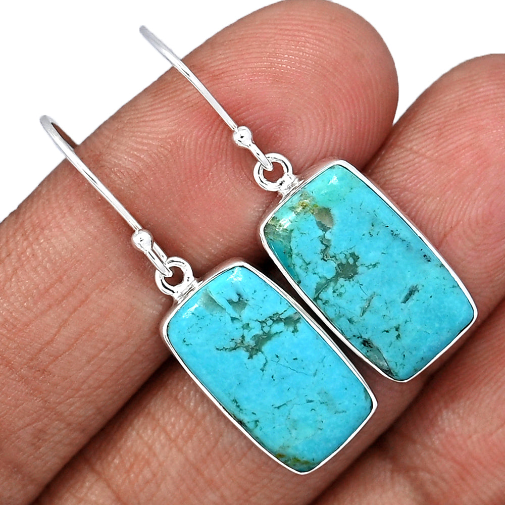 Turquoise Sterling Silver Rectangular Earrings