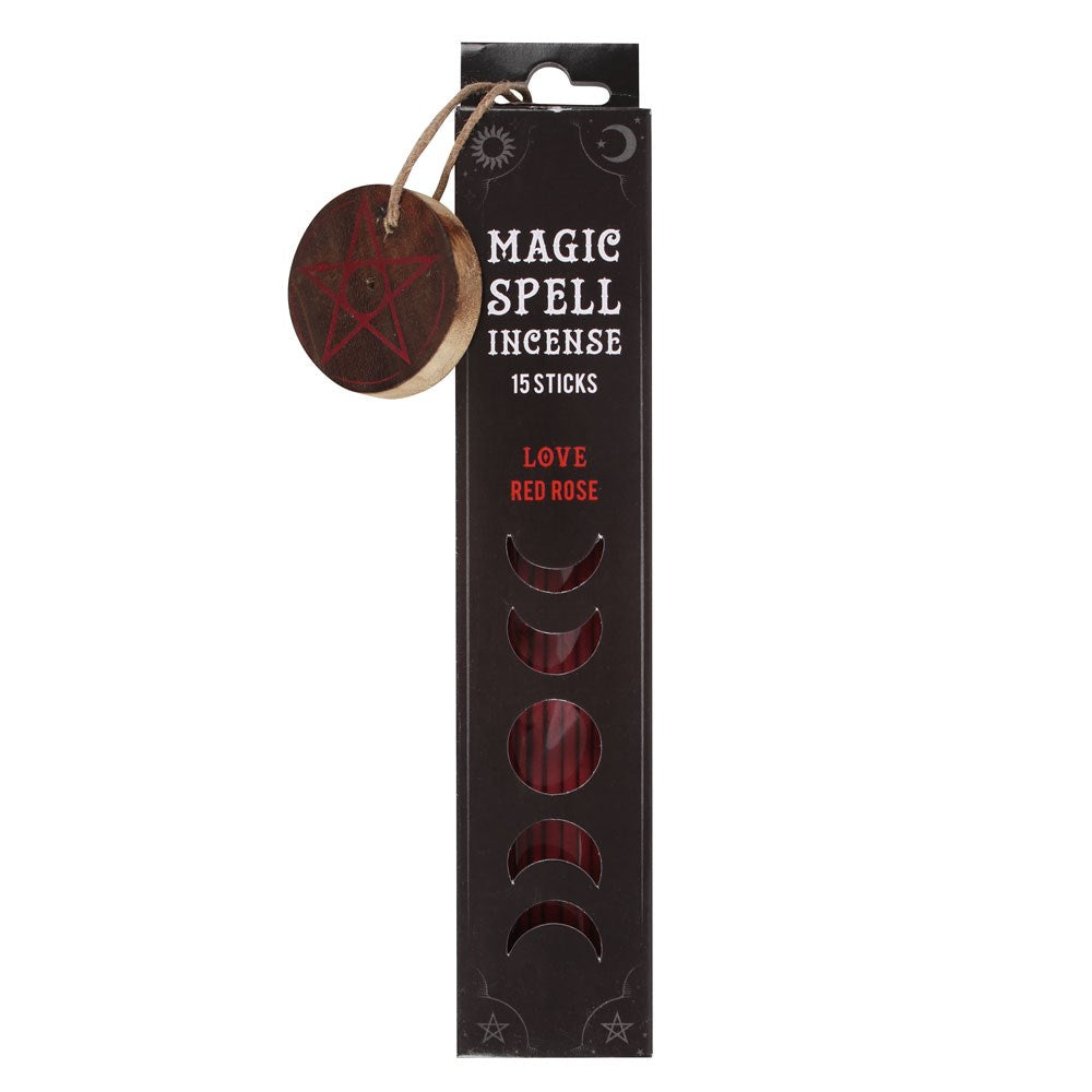 Love (Red Rose) Spell Incense Sticks & Wooden Holder