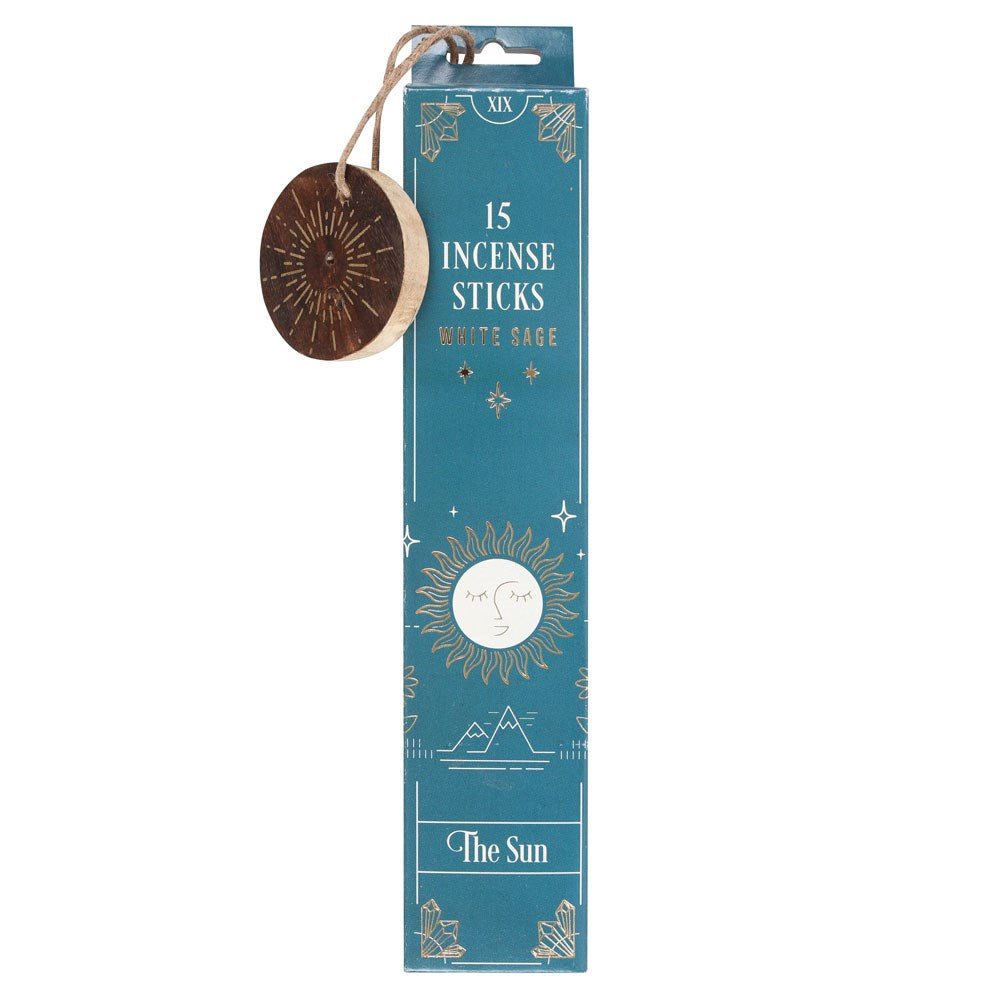 The Sun (White Sage) Tarot Incense Sticks & Wooden Holder