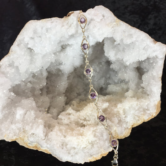 Amethyst Sterling Silver Bracelet
