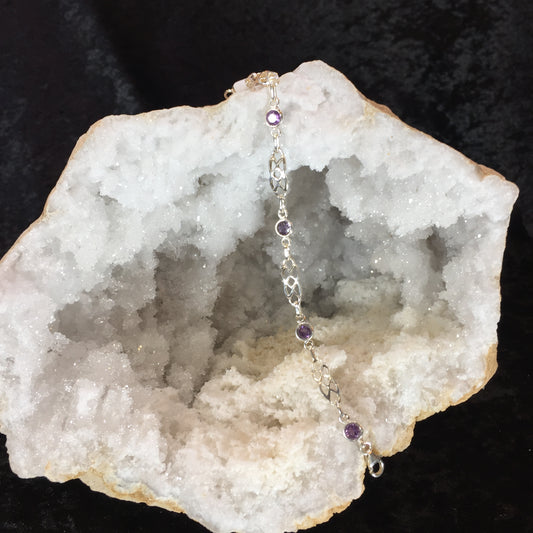 Amethyst Sterling Silver Bracelet