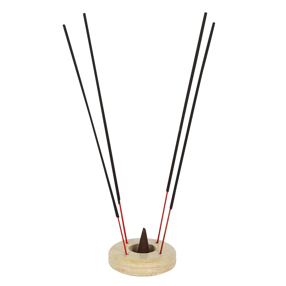 Round Soapstone Incense Holder