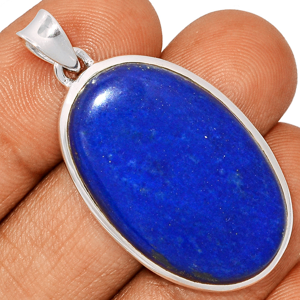 Sterling Silver Lapis Lazuli Oval Pendant