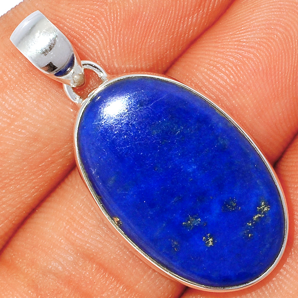 Sterling Silver Lapis Lazuli Oval Pendant