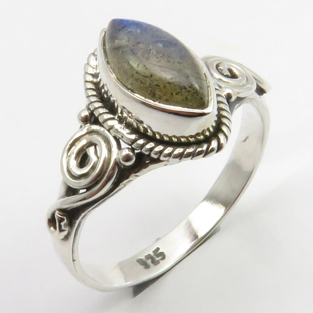 Labradorite Sterling Silver Embellished Ring