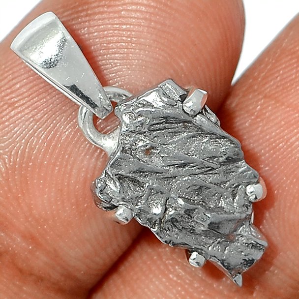 Sterling Silver Campo Del Cielo Meteorite Pendant