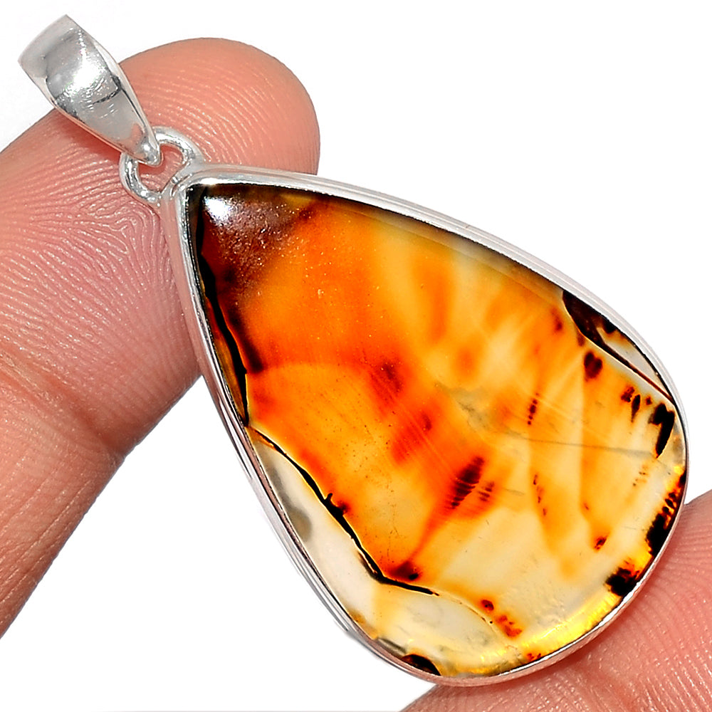 Sterling Silver Montana Agate Pendant