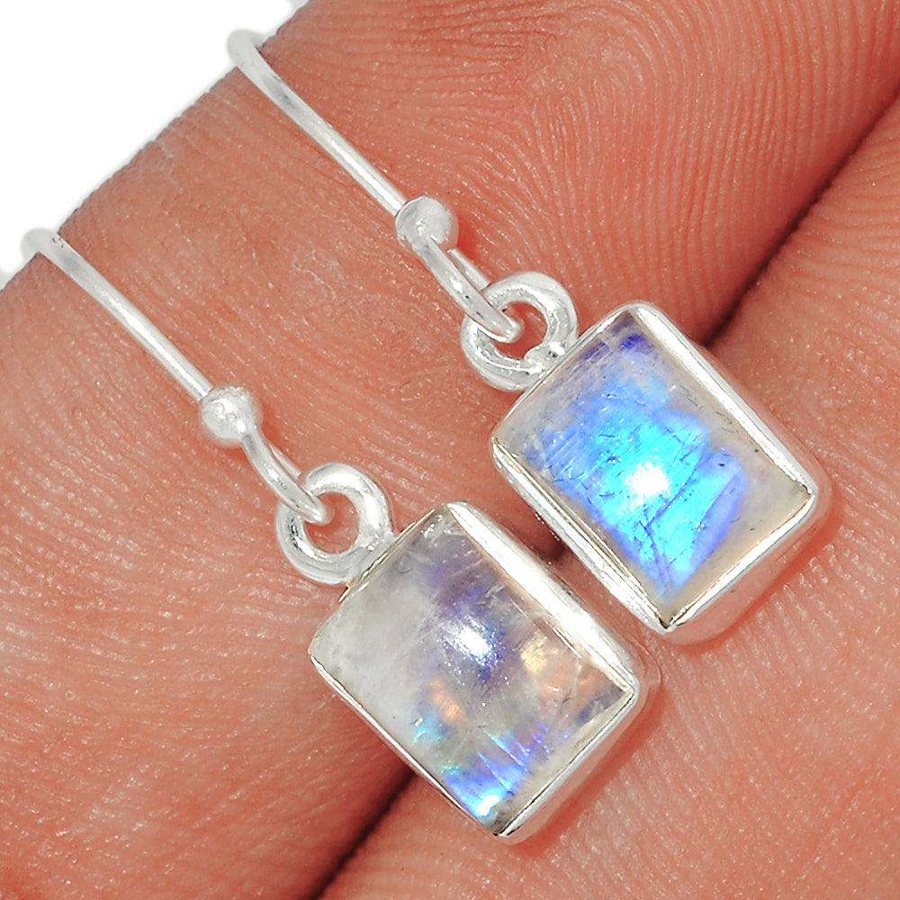 Rainbow Moonstone Sterling Silver Earrings