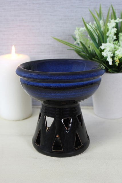 Deep Bowl Blue Ceramic Oil Burner
