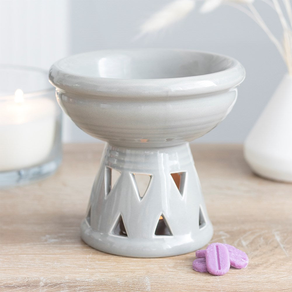 Deep Bowl Grey Ceramic Oil Burner