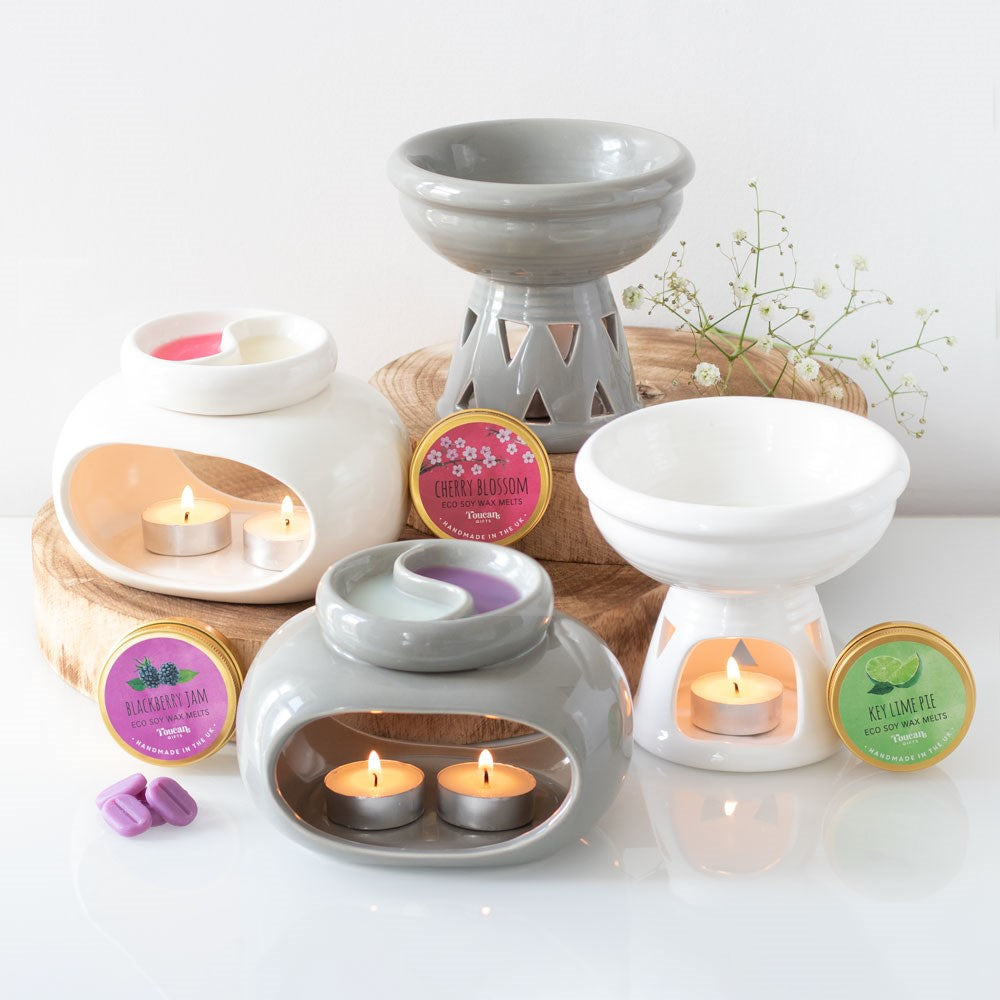 Deep Bowl Off White Ceramic Oil Burner