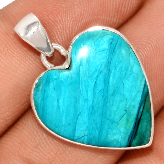 Sterling Silver Rare Peruvian Opalina Heart Pendant