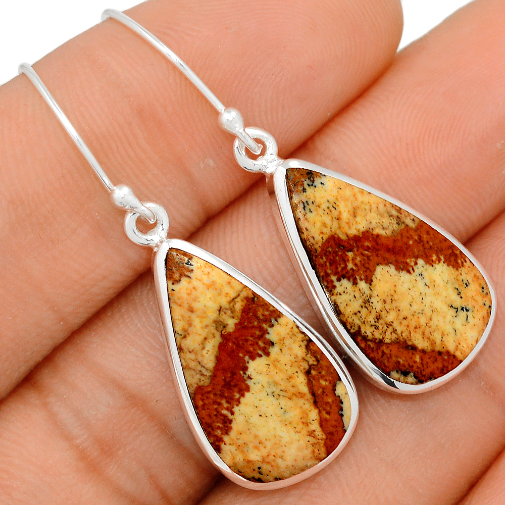 Sterling Silver Picture Jasper Earrings