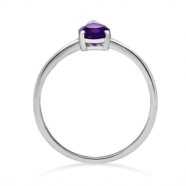 Amethyst Sterling Silver Faceted Ring
