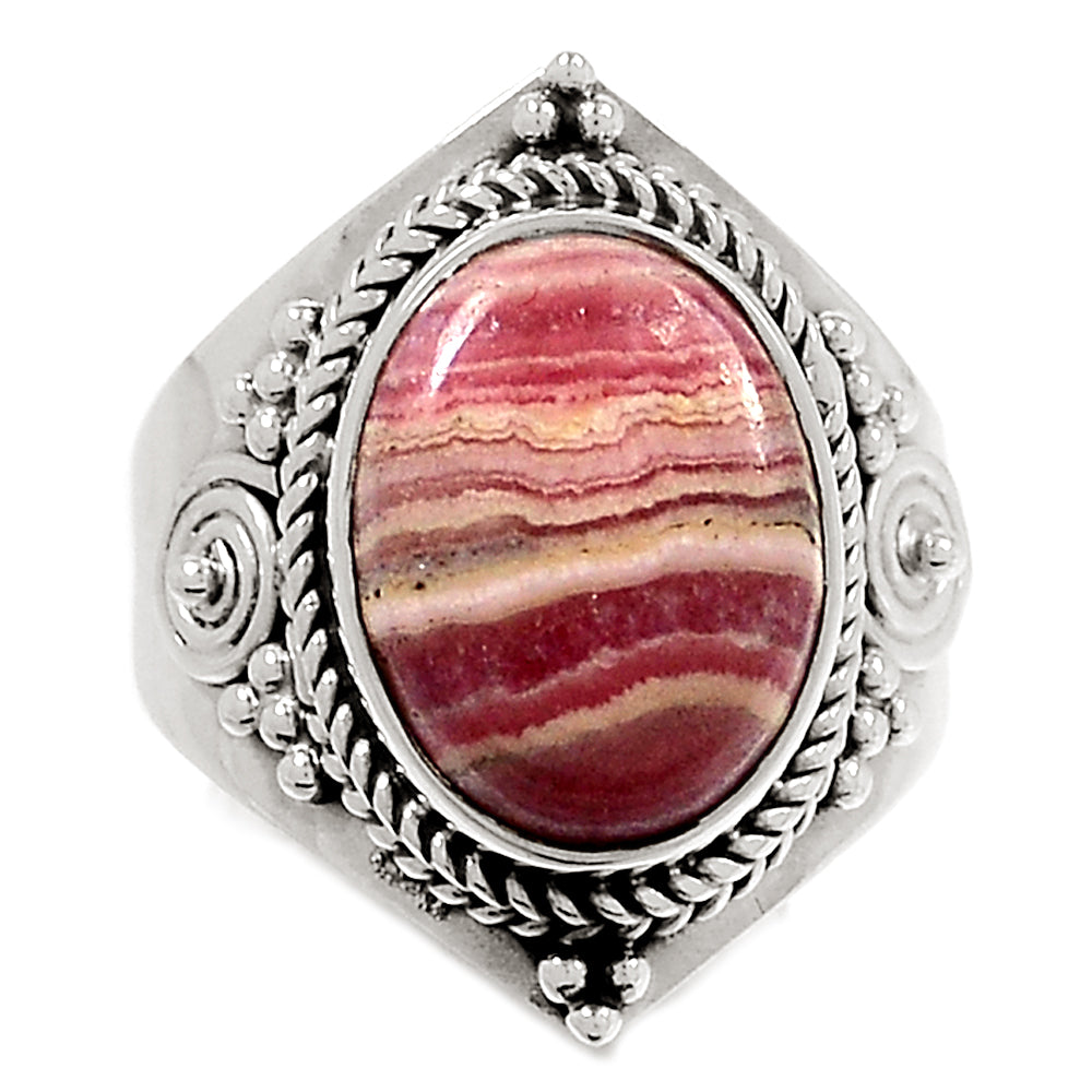 Sterling Silver Rhodochrosite Ring