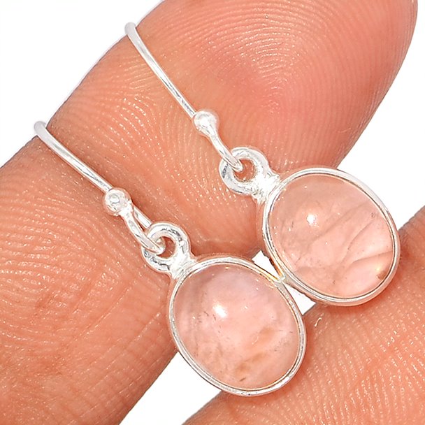 Sterling Silver Rose Quartz Earrings