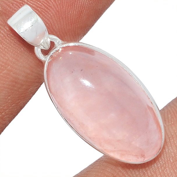 Sterling Silver Rose Quartz Pendant