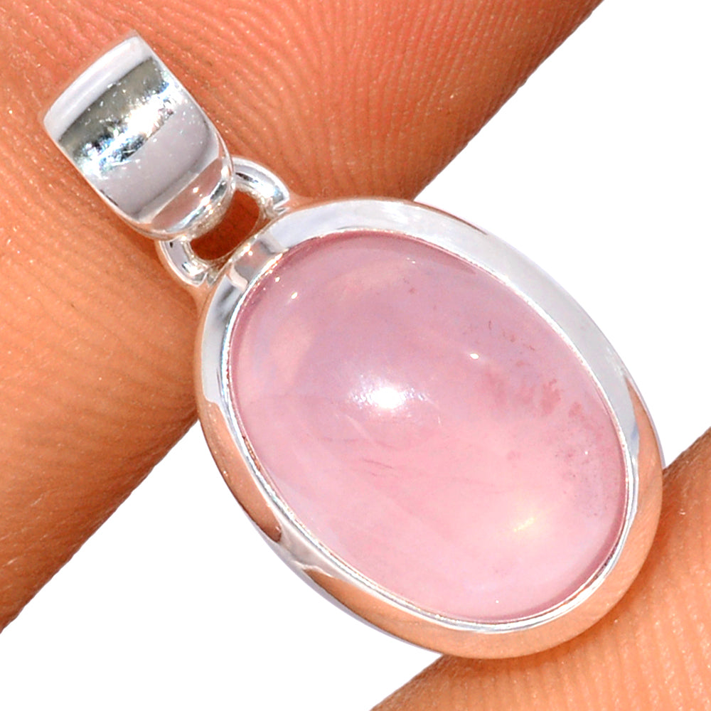 Sterling Silver Rose Quartz Pendant