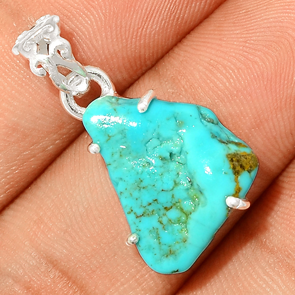 Sterling Silver Kingman Turquoise Natural Pendant