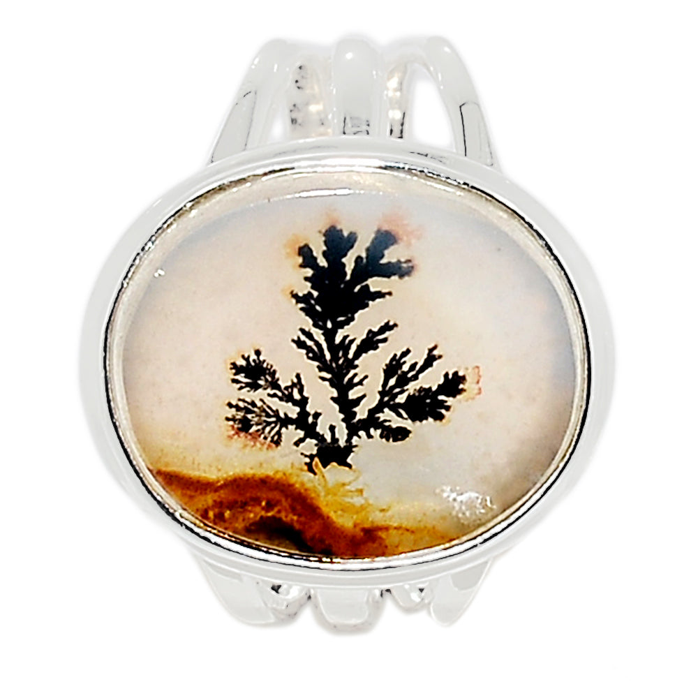 Sterling Silver Scenic Dendrite Agate Ring