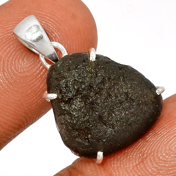 Sterling Silver Saffordite Tektite Pendant