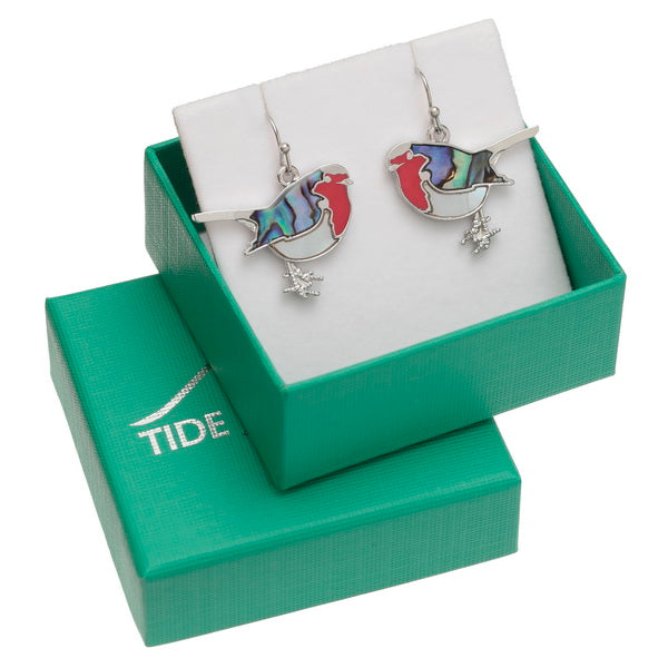 Paua Shell Robin Earrings