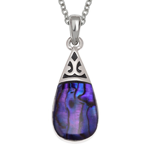 Paua Shell Purple Pear Drop Pendant