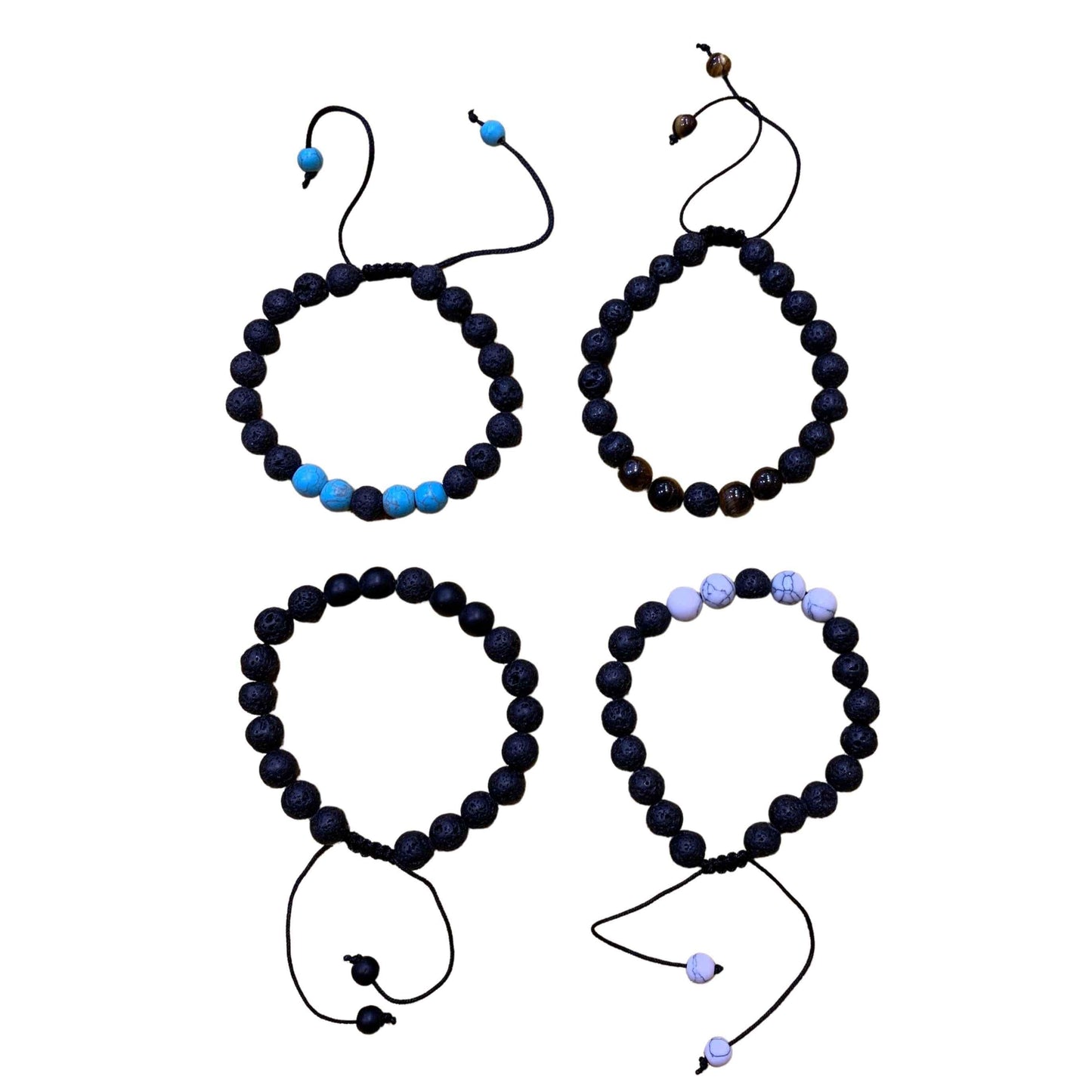 Lava Stone Bead Bracelet - Adjustable Size