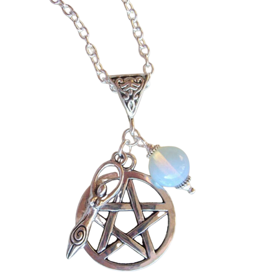 Moonstone Pentagram Earth Goddess Pendant