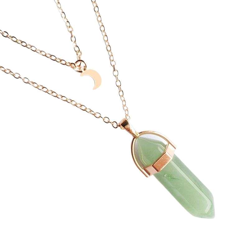 Green Quartz / Point Layered Necklace
